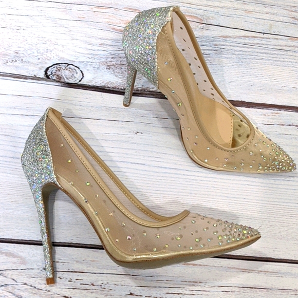 Rhinestone studded stiletto high heels - Picture 3 of 8